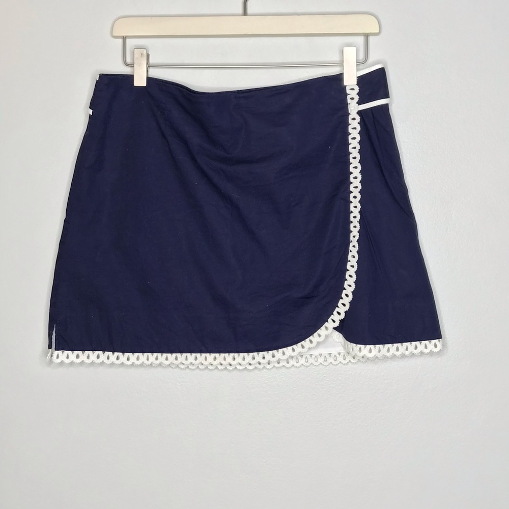 Lilly Pulitzer Navy Blue White Sailor Skort Size 6